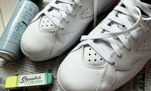 ナイキ エア ジョーダン 7 レトロ ホワイトの「ラバーの汚れ」を落としました