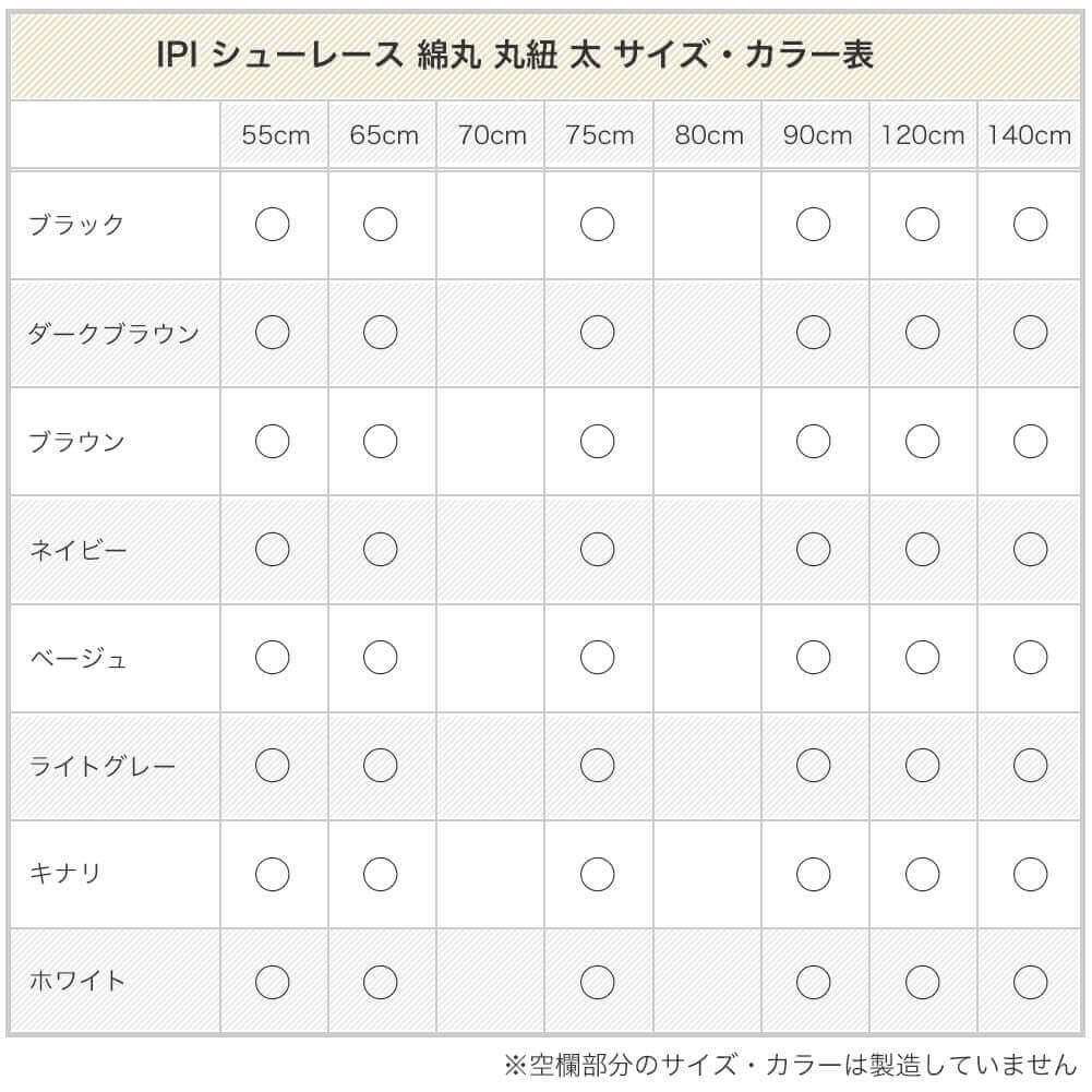 イピ IPI シューレース 綿丸 丸紐 太