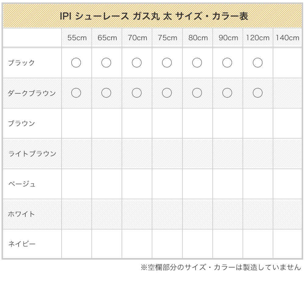 イピ IPI シューレース ガス丸 太