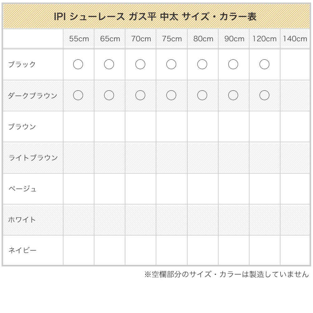 イピ IPI シューレース ガス平 中太