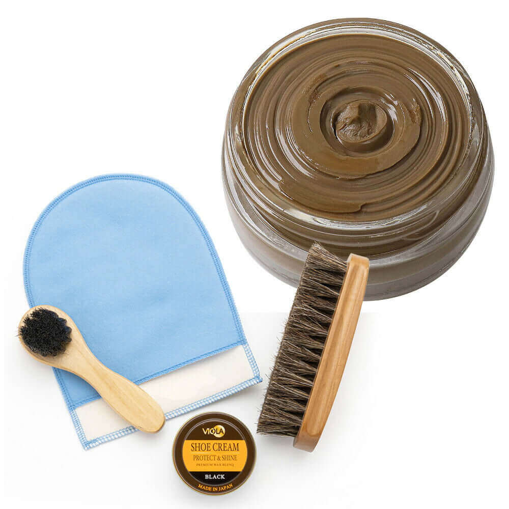 ヴィオラ VIOLA シュークリーム&磨き・塗布用ブラシセット
